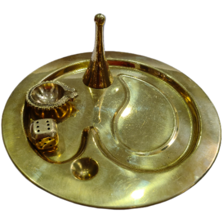 golden puja thali