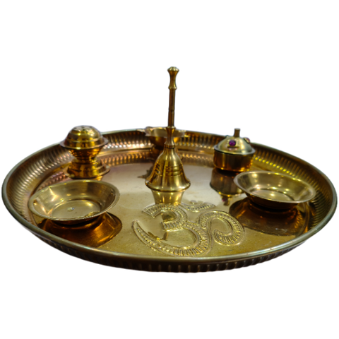 Brass Puja Thali with Accessories