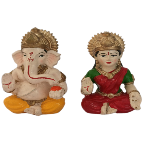 Set Of Maa Lakshmi Ganesha Idol (CLAY)