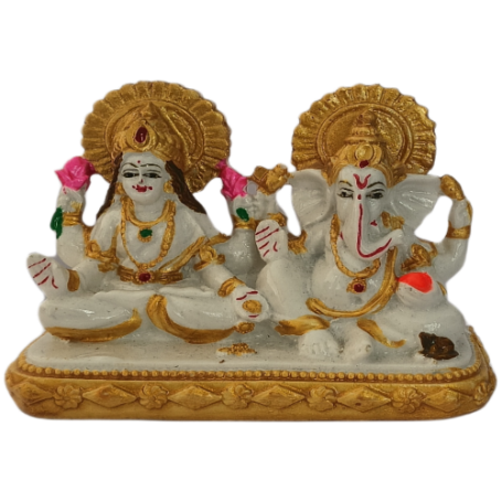 Marble Finish Laxmi Ganesh Idol 