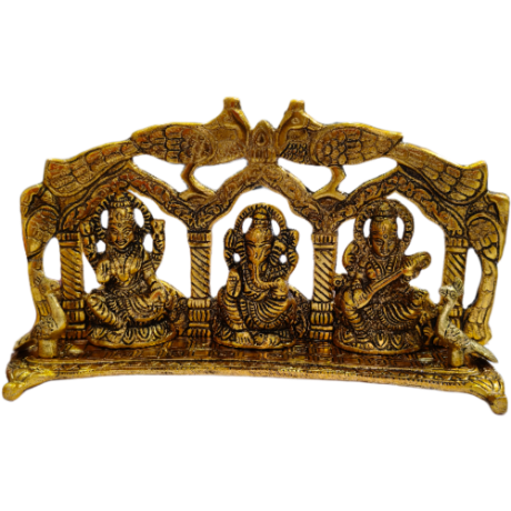 Brass Lakshmi Ganesha Saraswati Idol Set